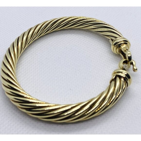 David Yurman Gold Cable Hook Bracelet 14K Gold 25.6g 5.5cm - Picture 7 of 12